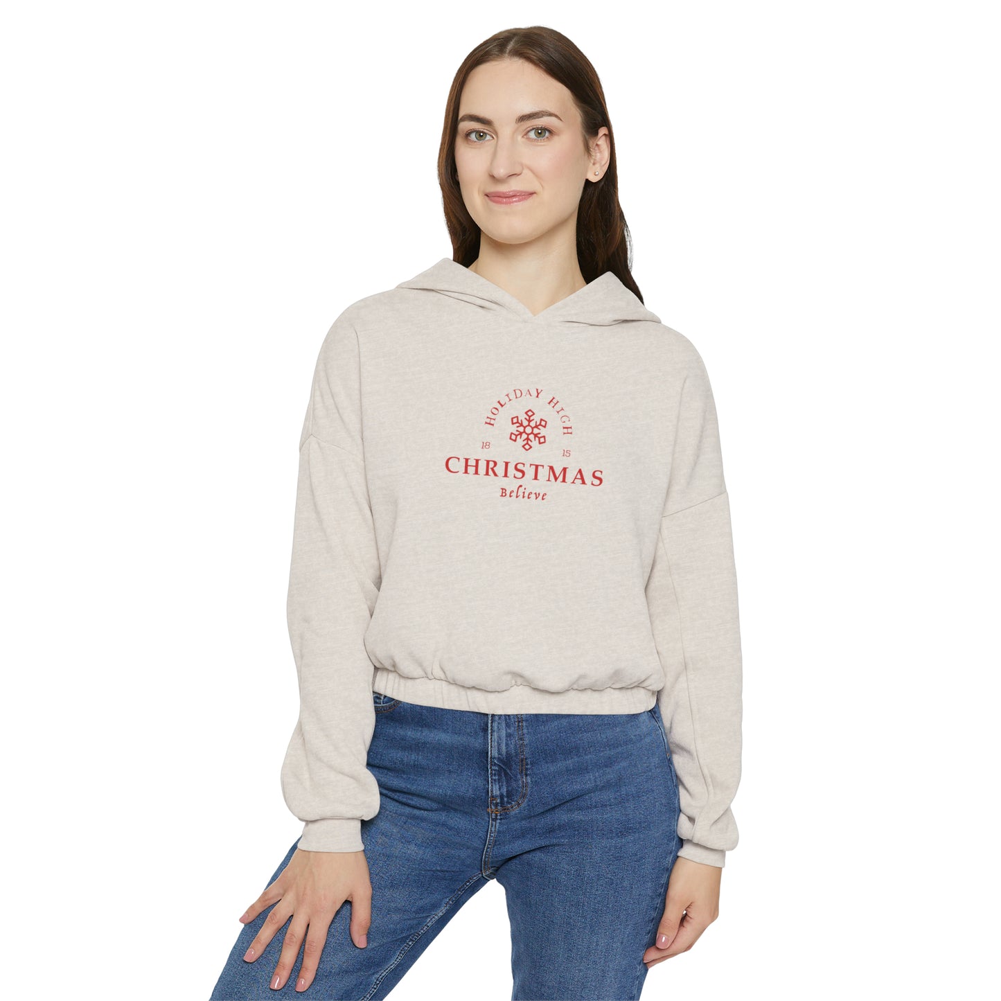 Holiday High Christmas, Women's Cinched Bottom Hoodie