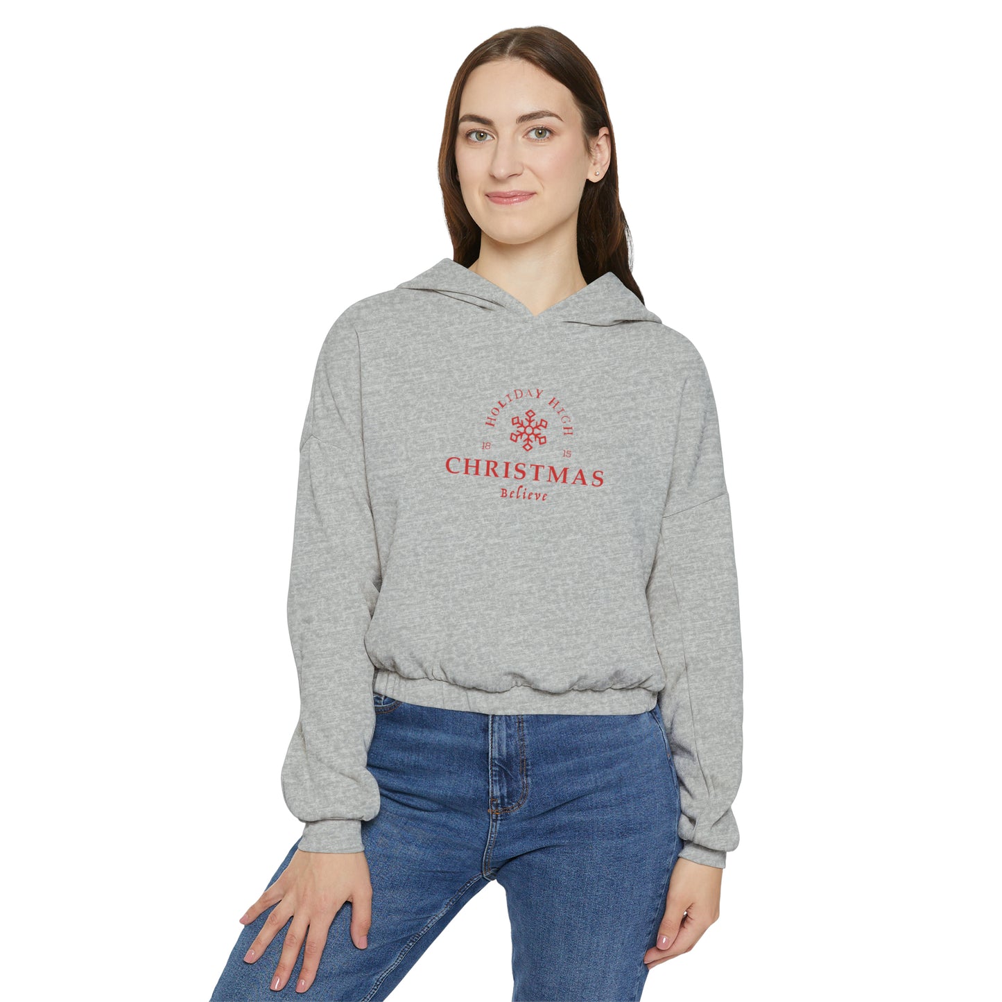 Holiday High Christmas, Women's Cinched Bottom Hoodie