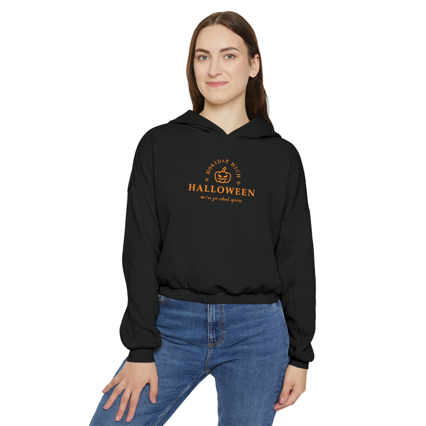 Holiday High Halloween, Women's Cinched Bottom Hoodie