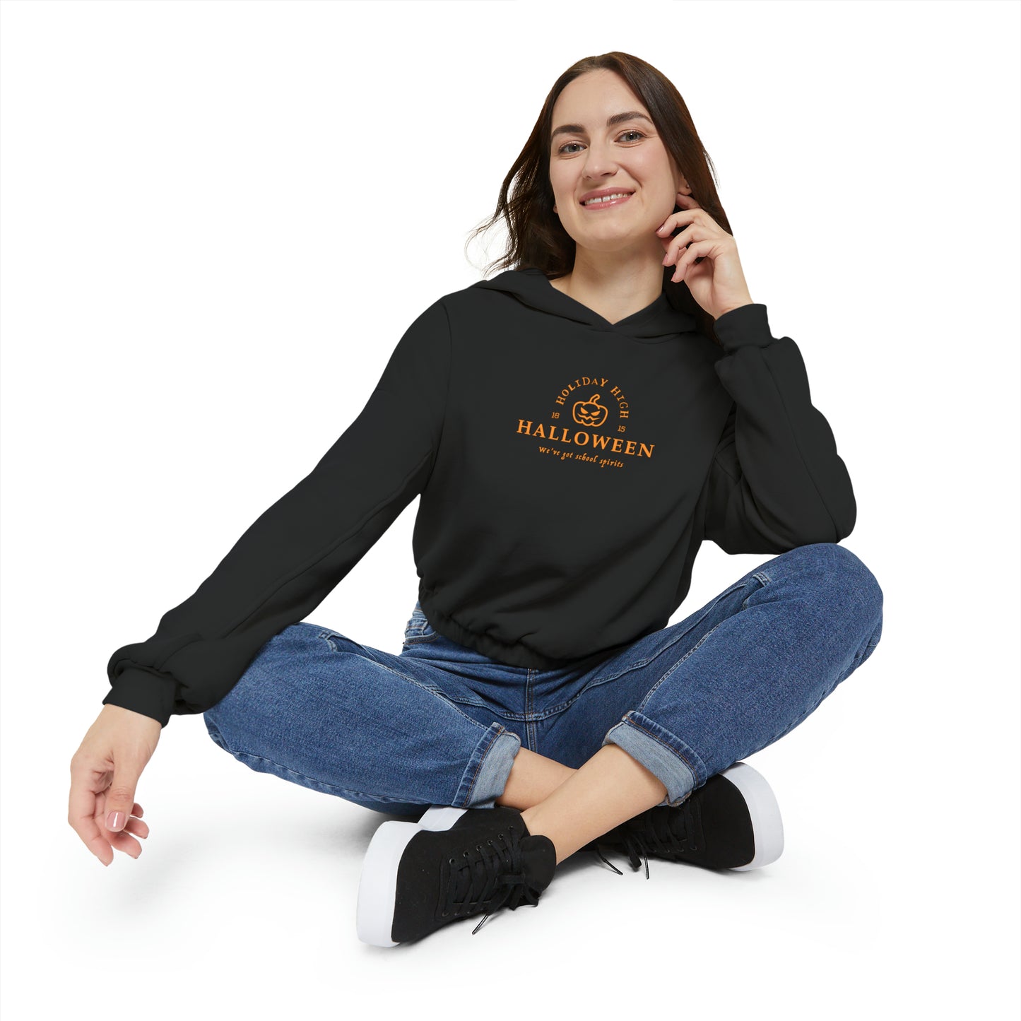 Holiday High Halloween, Women's Cinched Bottom Hoodie